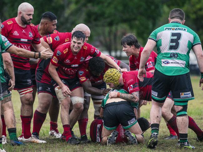 Griffith Uni Colleges Knights and Palm Beach Currumbin Alleygators at Heeb Street, Ashmore. Picture; Glenn Campbell