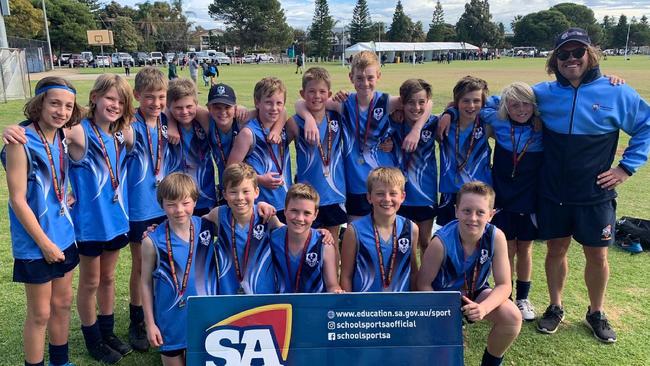 The Year 6 Southern Fleurieu team, which won the Sapsasa country football division two title. Picture: School Sport SA