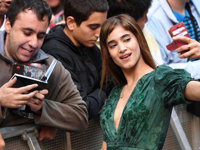 Boutella poses for photos with fans in Sydney. Picture: William West
