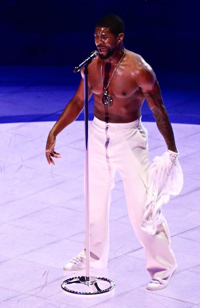 Usher brings it to the Super Bowl LVIII half-time show. Picture: AFP