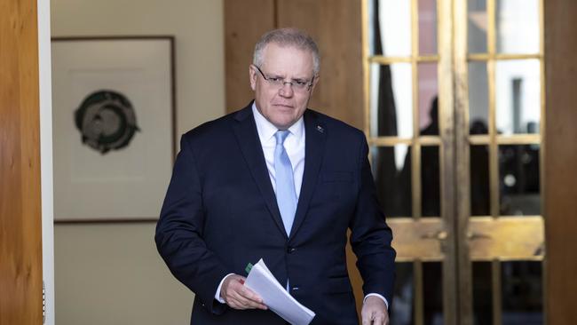 Following a Friday National Cabinet meeting, Primce Minister Scott Morrison said federal, state and territory governments are focused on COVID-19 suppression. Picture: NCA NewsWire /Gary Ramage