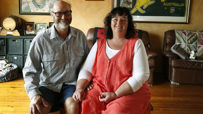 23/03/16 - Steve and Trish Larcombe, parents of Jamie Larcombe, 21, a sapper in the 1st Combat Engineer Regiment, killed in action in Afghanistan, at home in Stokes Bay on Kangaroo Island. Picture Dean Martin