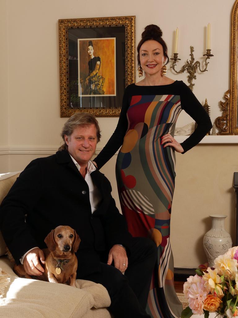 Fashion designer Leona Edmiston with her husband Jeremy Ducker.