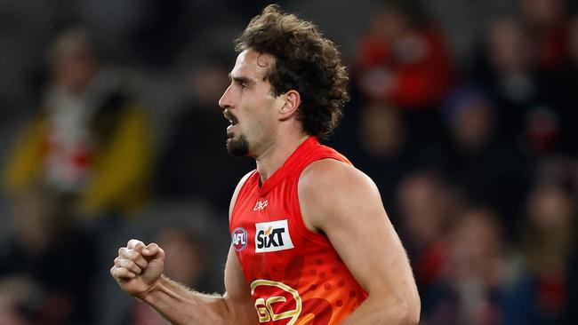 Gold Coast star Ben King is set to return from a knee injury against Collingwood on Saturday as the Suns try to keep their finals hopes burning with another win at home. Picture: Michael Willson / Getty Images