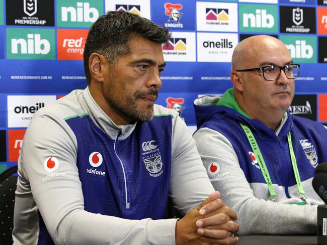 Warriors coach Stephen Kearney and CEO Cameron George. Photo Darren Pateman.