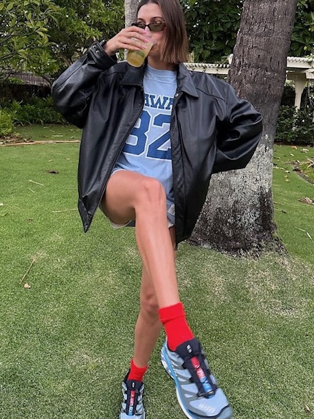 Hailey Bieber has helped make sneakers cool again. Picture: Instagram