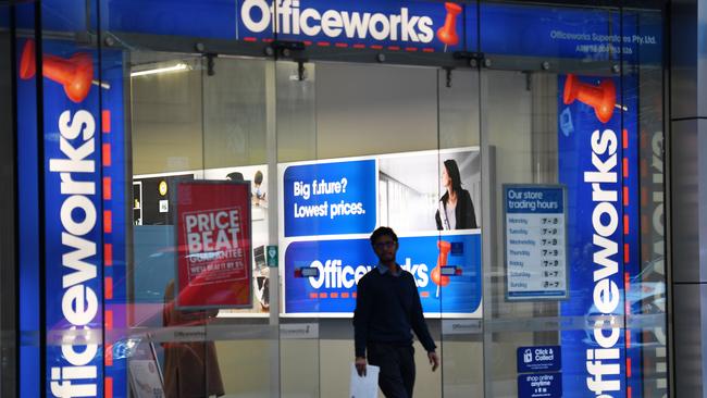 Officeworks owner Wesfarmers hit a record share price high. Picture: Mick Tsikas/AAP