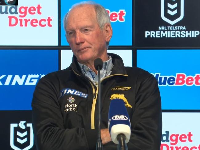 Wayne Bennett wasn't having it. Photo: Fox Sports