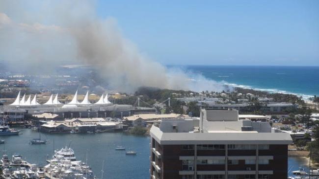 Fire at The Spit. Picture: Dave Hutley