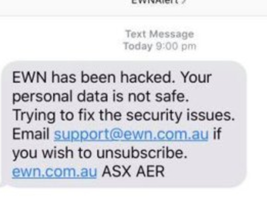 The messages told residents to send emails to the hacked account to "unsubscribe."