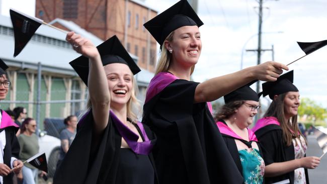 UTAS graduates taking part in the Town and Gown ceremony in Launceston. Picture: Justin Lemmon.