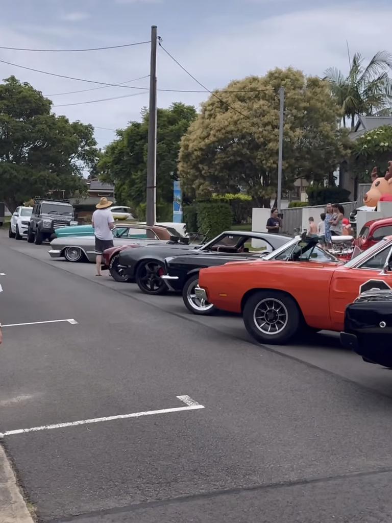 A fleet of cars wait to take Tim to his wedding. Picture: Instagram