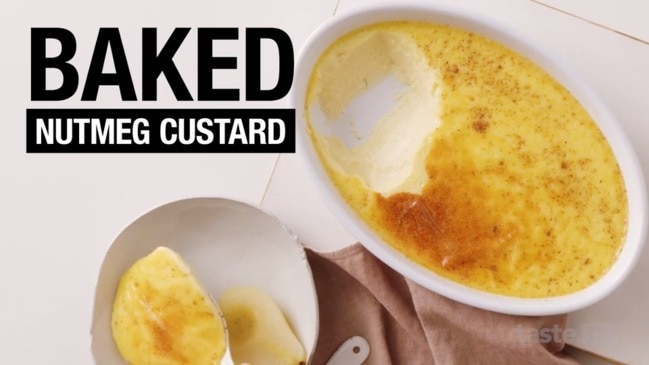 Baked nutmeg custard