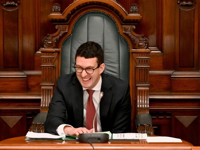 Newly elected speaker Dan Cregan during Question Time at Parliament House on Wednesday. Picture: NCA NewsWire /Naomi Jellicoe