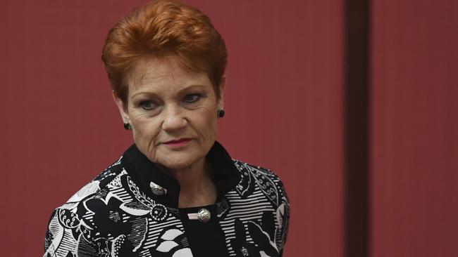 Pauline Hanson’s motion was narrowly defeated. Picture: AAP.