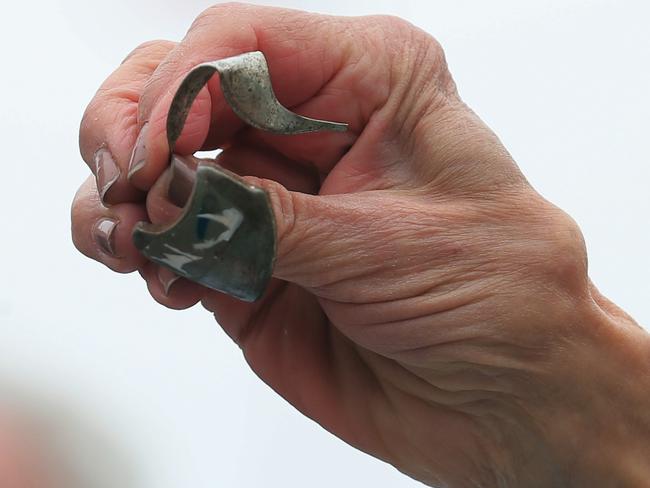 A piece of metal shrapnel from a defective Takata airbag. Picture: Chip Somodevilla/Getty Images/AFP.