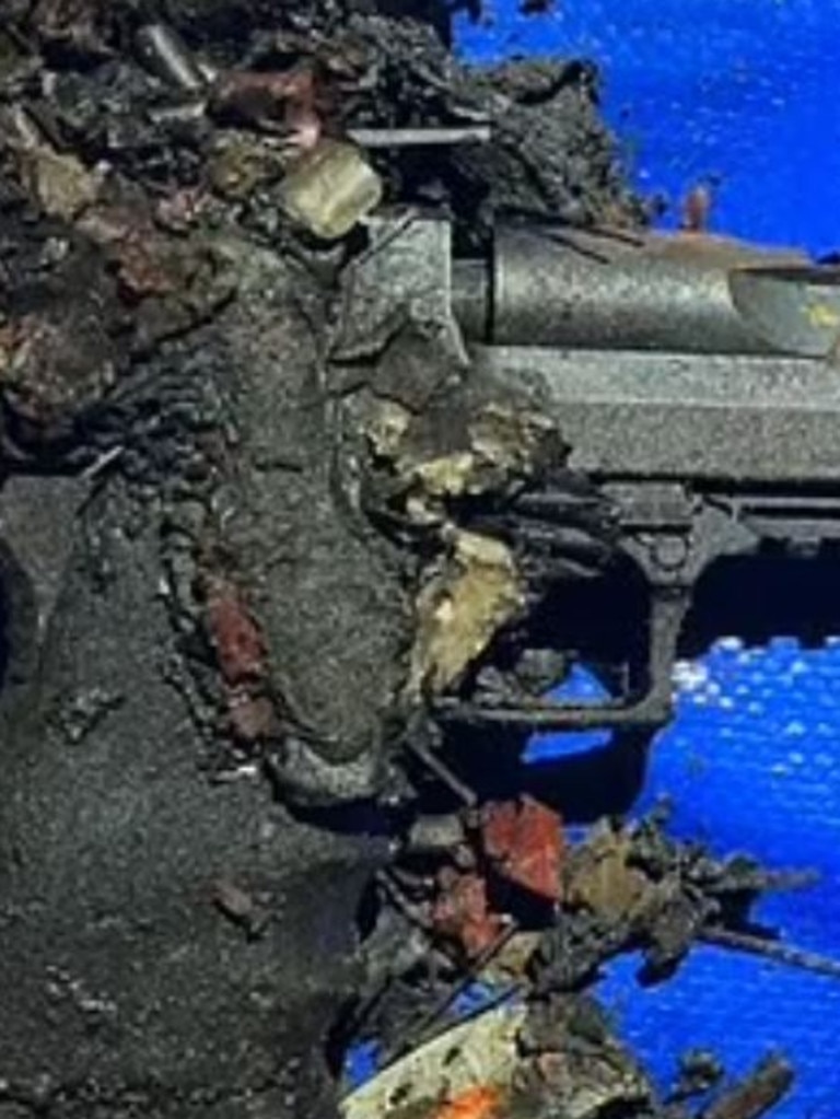 A charred gun was also found in the car. Picture: Las Vegas Police