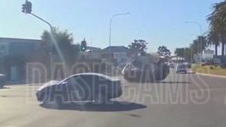 A car rolled over in a traffic incident caught on dashcam footage at the intersection of Port Rd and Grand Junction Rd. Picture: Dashcams Adelaide.