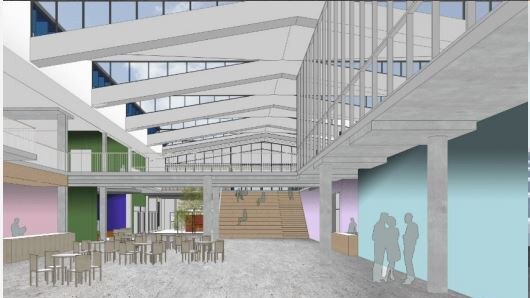 An artist impression of the interior of the proposed new senior campus at St Luke's Grammar School, Dee Why. Picture: Supplied.