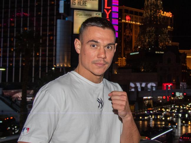 Tim Tszyu on the Las Vegas Strip, as he’s winds into his fight against Terrell Gausha in Minneapolis next weekend. Supplied: 19.3.22. Picture:  Alex Sanchez