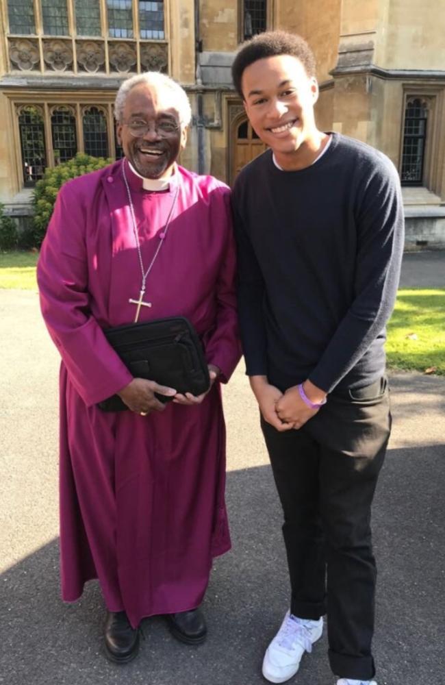 Sheku Kanneh-Mason and Reverend Bishop Michael Curry. Picture: Supplied/ Twitter