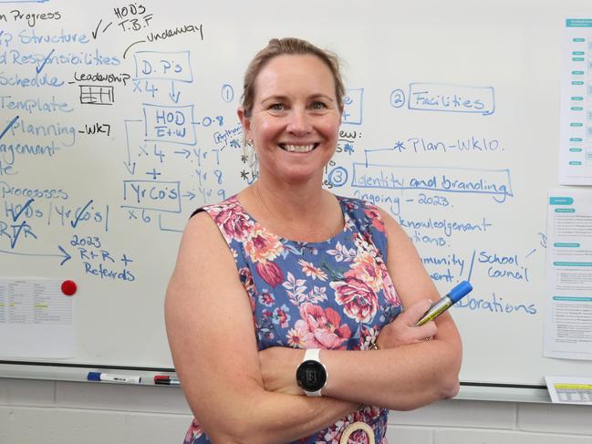 New principal Alison Fahlbusch at work at Benowa State High School. Picture: Glenn Hampson.