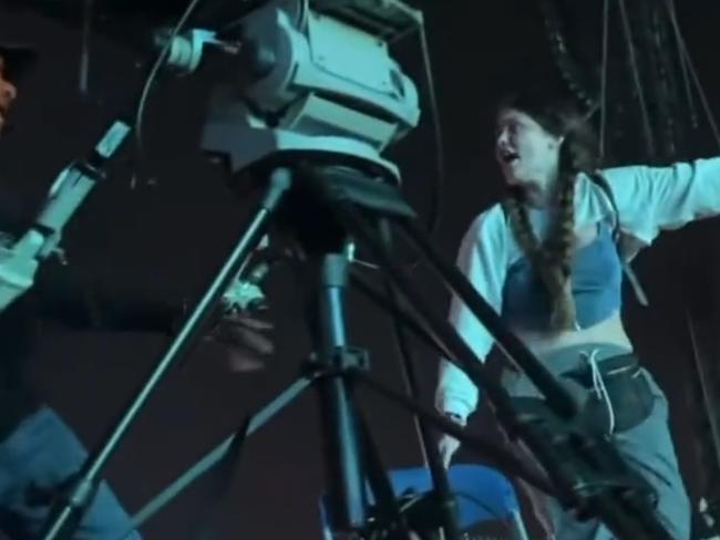 A concertgoer at Travis Scott's Astroworld music festival tries to alert a cameraman as the crowd crush begins in Houston, Texas. Picture: Twitter