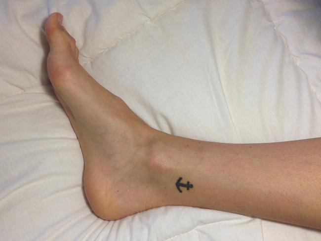 This small tattoo prevented Chontelle from getting a job with Emirates and Qantas. Picture: Chontelle McGoldrick