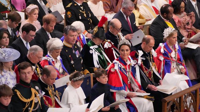 Prince William and Prince Harry at the coronation – so close yet so far away from each other. Picture: Aaron Chown – WPA Pool/Getty Images