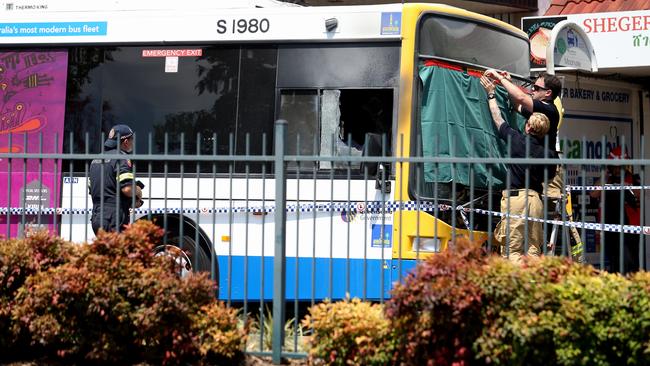 The scene of the bus attack. Picture: Tara Croser