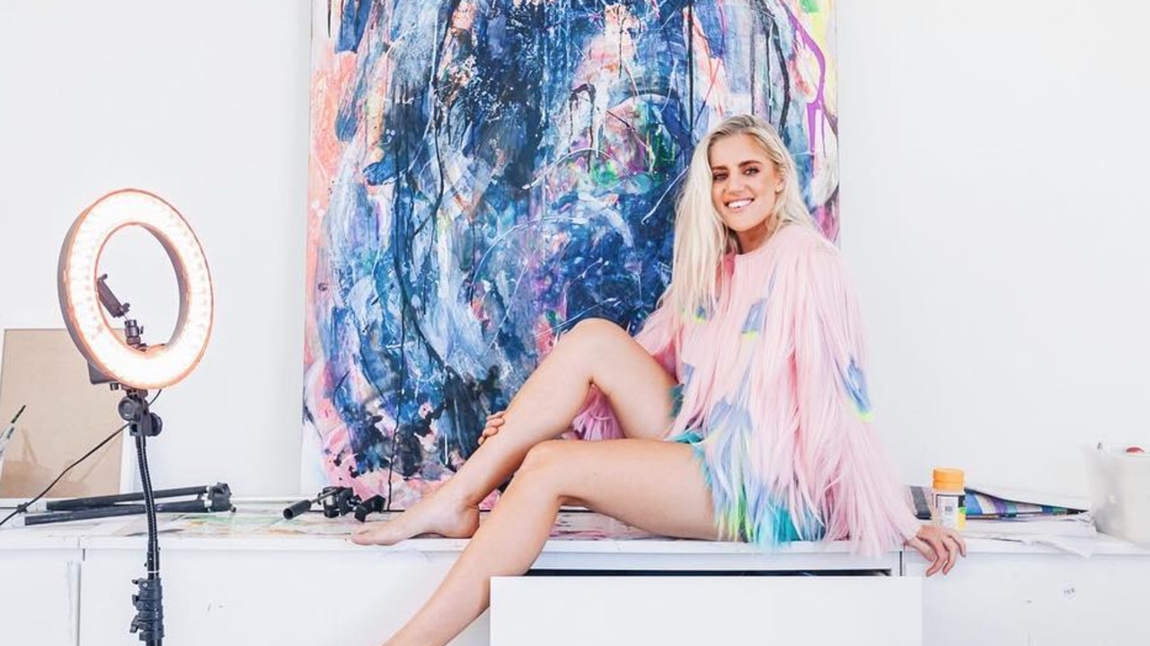 After she posted a photo of the mural, a multi-coloured cow, on Facebook, it opened her up to a whole new world of selling art. 