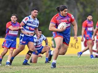 GOING FORWARD: Redbank Plains A-Grade player John Paul Leota powers ahead in last weekend's win over Brothers. Picture: Cordell Richardson