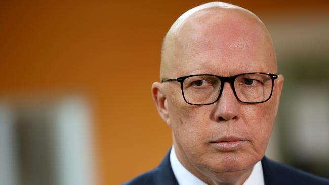 Federal Opposition Leader Peter Dutton is “a strong supporter of Mark Speakman”. Picture: NewsWire/Damian Shaw