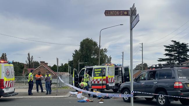 An accident involving a motorcycle and four wheel drive happened on the Clinton St and Bourke Street roundabout in Goulburn on Friday April 15. Picture: Niki Iliagoueva