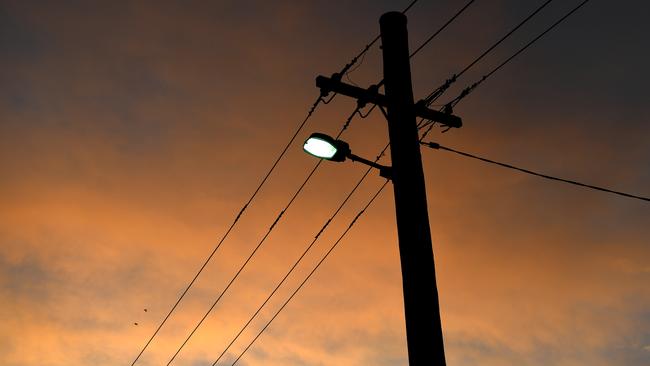 An electricity pole is seen in Sydney on Wednesday, April 26, 2017. (AAP Image/Paul Miller) NO ARCHIVING