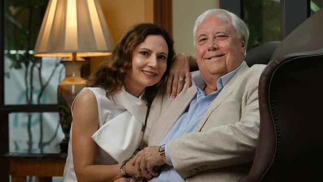 Clive Palmer with his wife Anna. Picture: Lyndon Mechielsen