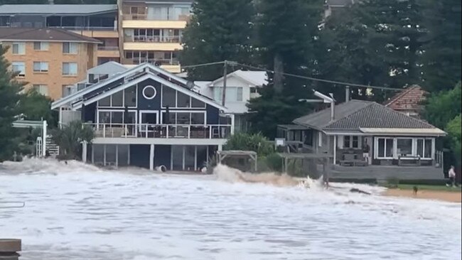 Beachfront properties were struck by the “mini tsunami”, which washed outdoor furniture out to sea.