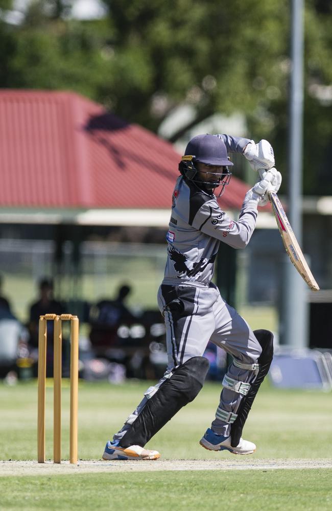 Gurnoor Singh Randhawa bats for Souths Magpies against Metropolitan-Easts in Toowoomba Cricket A Grade One Day grand final at Captain Cook Reserve, Sunday, December 10, 2023. Picture: Kevin Farmer