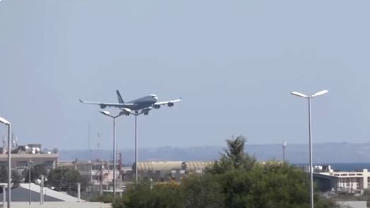 A mercy flight carrying 229 Australians lands in Cyprus from Lebanon. Picture: NewsWire handout