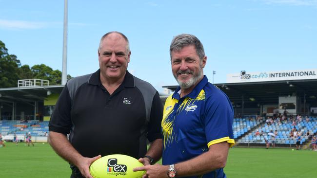 C.ex CEO John Rafferty and Oztag Tournament Director Bill Harrigan at C.ex Stadium.