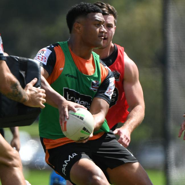 Tigers rookie half Latu Fainu. Picture: NRL Photos