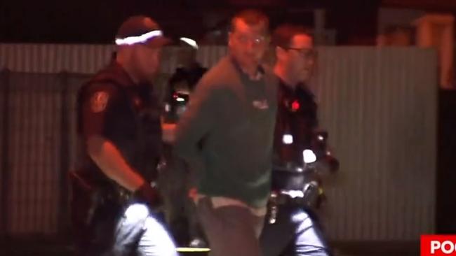 A man is arrested after the terrifying home invasion at Pooraka. Picture: 7NEWS