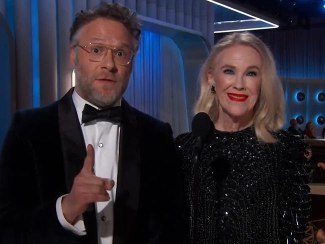 Seth Rogen’s crude Ryan Gosling joke was censored during the Golden Globes.