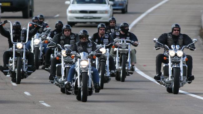 Nomads ride on the F3 near Kariong. Police action has been spurred by a spate of public shootings in the Hunter Valley and Newcastle region.