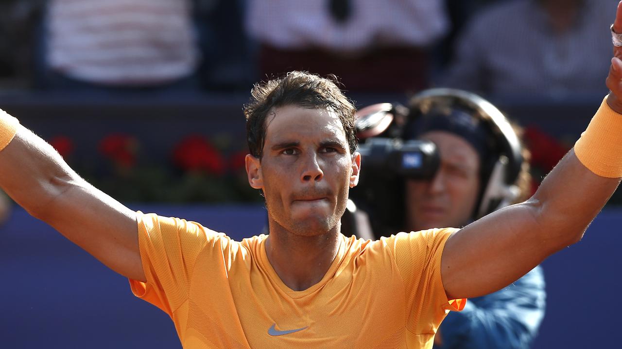 Rafael Nadal celebrates his victory over Guillermo Garcia Lopez.