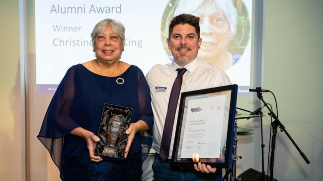 Dr Christine Fejo-King was recognised with the First Nations Alumni Award and the prestigious Distinguished Alumni Award. Picture: Julianne Osborne