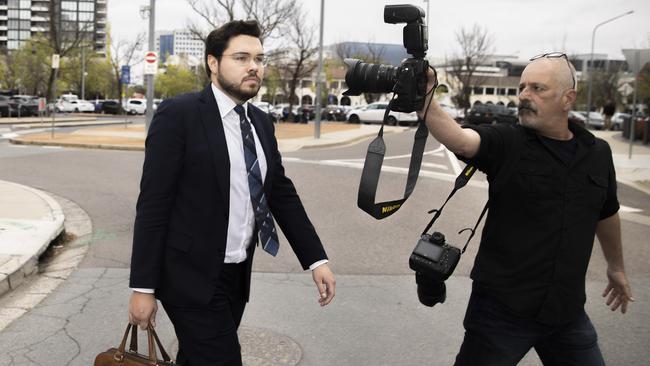 Mr Lehrmann on his way into court on Thursday. Picture: NCA NewsWire / Gary Ramage