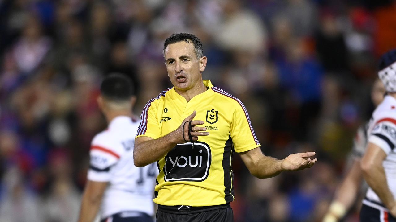 Gerard Sutton was the referee for Thursday's game between Newcastle and the Sydney Roosters. Credit: NRL Images.