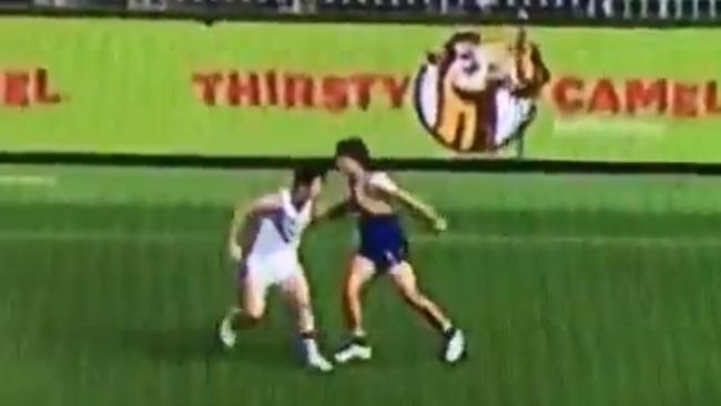 Andrew Gaff snaps in the Western Derby.