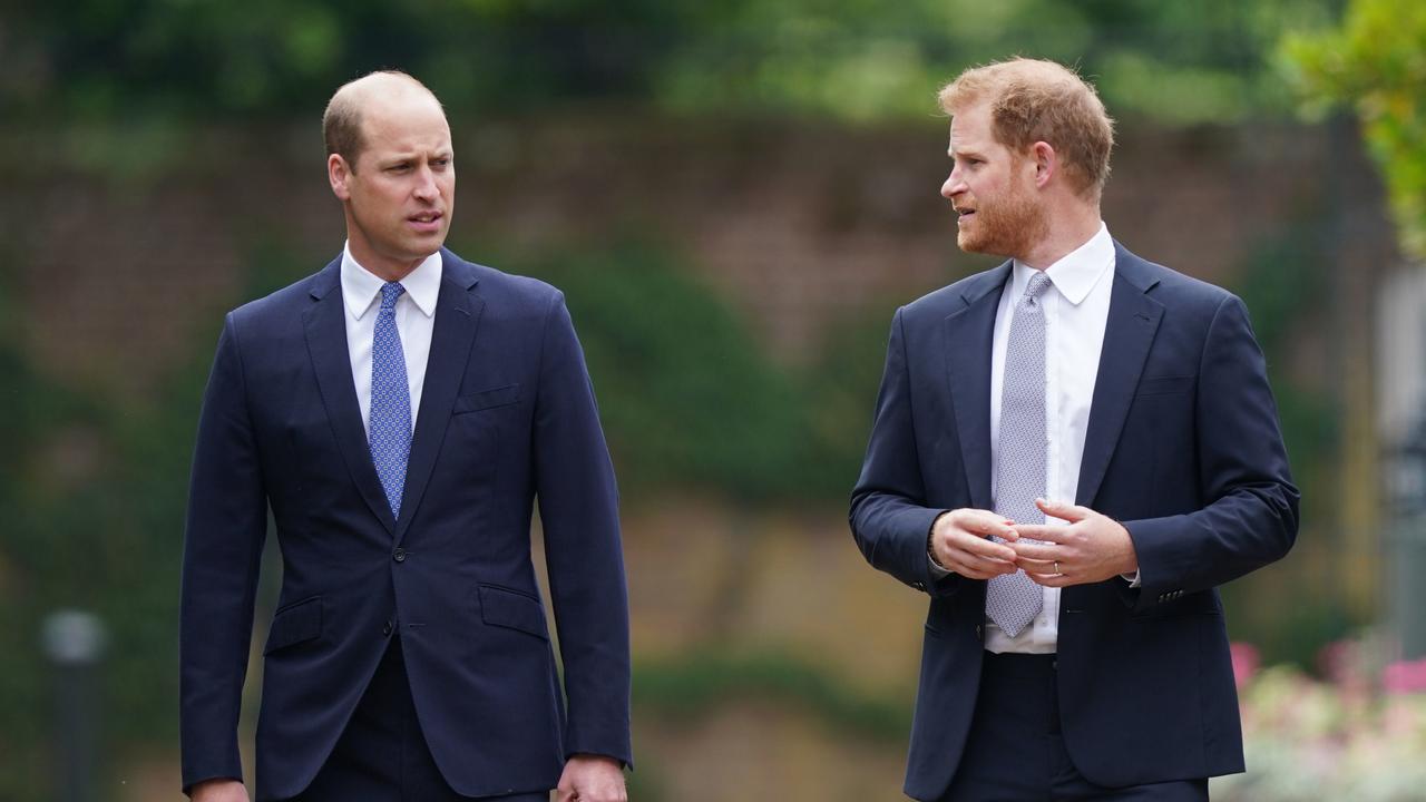 Harry frequently touched his wedding ring during the statue unveiling. Picture: WPA Pool/Getty